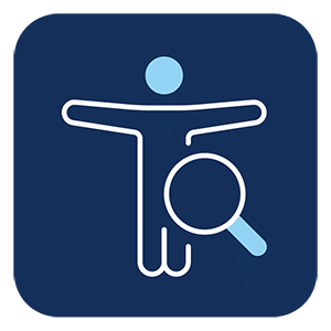Body scan blue icon