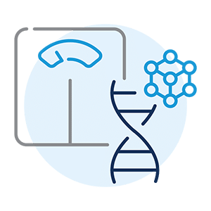 Customized weight loss services blue icon