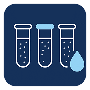 Lab testing blue icon