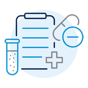 On-site labs and medications blue icon