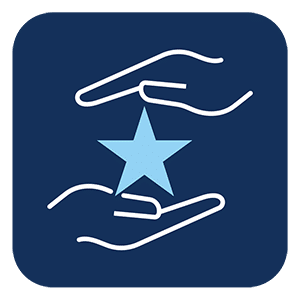 Partnership with star city blue icon