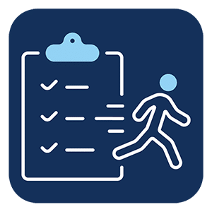 Sports physical blue icon