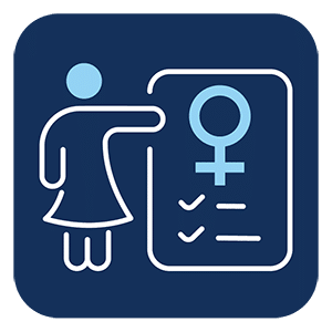 Womens hormone replacement blue icon