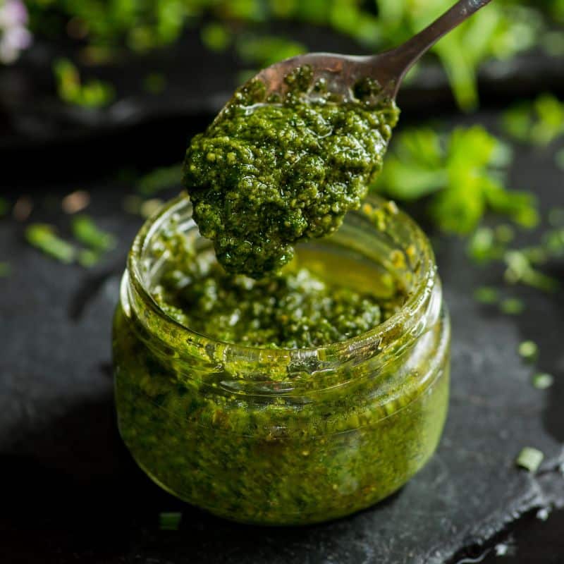 Pesto sauce the weigh station
