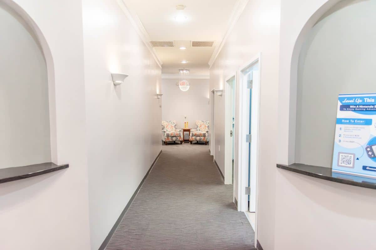 Interior hallway in weight loss services building