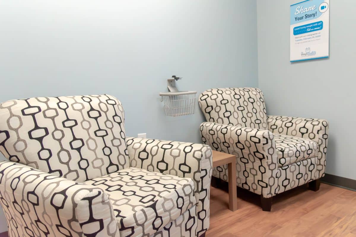 Waiting area in the weigh station offering weight loss services